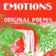 Red book cover titled Melting Emotions Original Poems with tropical waterfall by Mandeep Singh Lotta